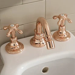 Viadurini Bathroom Bidetarmaturen-3-Loch-Bidetarmaturen im Vintage-Stil aus Messing Made in Italy - Klarisa