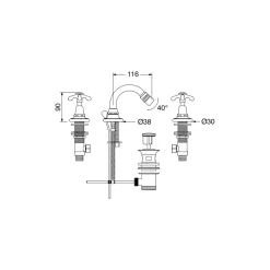Viadurini Bathroom Bidetarmaturen-3-Loch-Bidetarmaturen im Vintage-Stil aus Messing Made in Italy - Klarisa