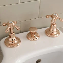 Viadurini Bathroom Bidetarmaturen-3-Loch-Bidetarmaturen, interne Lieferung, in Vintage-Messing - Klarisa