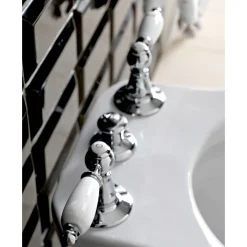 Viadurini Taps Bidetarmaturen-3-Loch-Bidetbatterie mit interner Lieferung aus Messing Made in Italy - Noriana