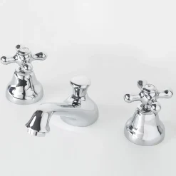 Viadurini Taps Waschbeckenarmaturen-3-Loch-Waschtischarmatur aus Messing mit Ablauf im klassischen Stil - Ercolina