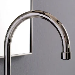 Viadurini Bathroom Waschbeckenarmaturen-3-Loch-Waschtischmischer mit hohem Auslauf in Nickeloptik, hergestellt in Italien – Rot