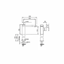 Viadurini Taps Waschbeckenarmaturen-Long Spout Washbasin Mixer für Badezimmer aus Messing Made in Italy - Panela