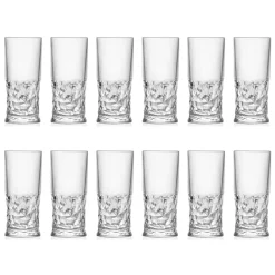 Viadurini Kitchen Italienisches Kristallgeschirr-Longdrinkgläser Set in Eco Crystal Square Dekoration 12 Stück - Ritmo