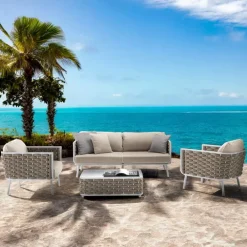 Viadurini in the Garden Garten Lounge Set-Lounge im Freien aus Aluminium und Gewebe - Reda