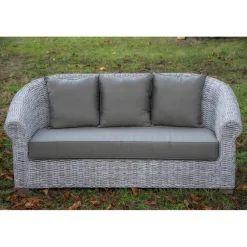 Viadurini in the Garden Garten Lounge Set-Lounge im Freien aus natürlicher Kubù-Faser mit Kissen - Isildur