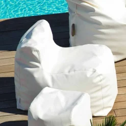 Trona Stoffsessel-Lounge Sessel  aus weißen Kunstleder mit optimalen Sitzkomfort