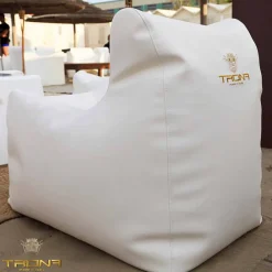 Trona Stoffsessel-Lounge Sessel aus weißen Kunstleder mit optimalen Sitzkomfort