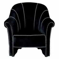 Viadurini Living Moderne Sessel-Lounge-Sessel aus schwarzem Samt mit Kontrastnähten Made in Italy - Caster