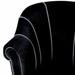 Viadurini Living Moderne Sessel-Lounge-Sessel aus schwarzem Samt mit Kontrastnähten Made in Italy - Caster