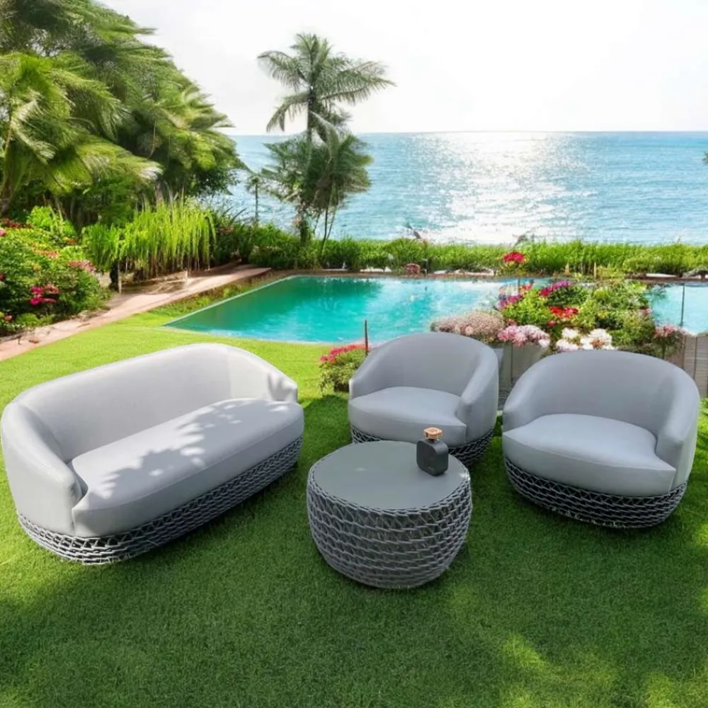 Viadurini in the Garden Garten Lounge Set-Lounge-Set für den Außenbereich mit gewebtem Stoffsockel - Pixie