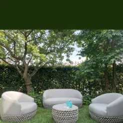 Viadurini in the Garden Garten Lounge Set-Lounge-Set für den Außenbereich mit gewebtem Stoffsockel - Pixie