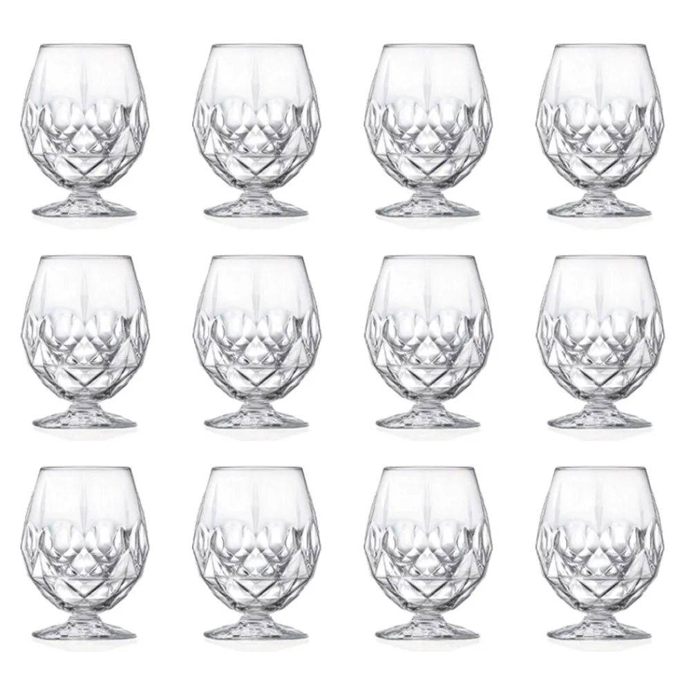 Viadurini Kitchen Italienisches Kristallgeschirr-Low Glass Likörglasservice in Eco Crystal 12 Stück - Bromeo