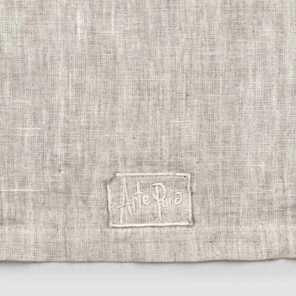 Viadurini Textile Runner-Läufer aus beigem Leinen mit luxuriöser italienischer handgefertigter Kante mit Falte - Limao