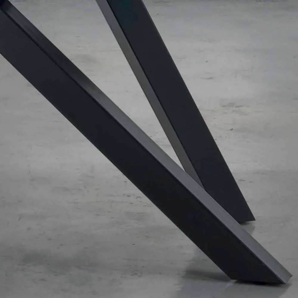 Viadurini Living Esstische-Luxuriöser fassförmiger Esstisch aus Fenix und Stahl, hergestellt in Italien – Settimmio