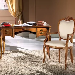Viadurini Classic Design Schreibtische-Luxuriöser Wohnzimmerschreibtisch aus Holz mit 5 Schubladen Made in Italy - Caligola