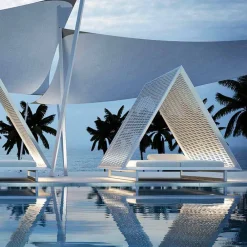 Vondom Gartensofas-Luxury Garden Daybed aus Aluminium und Stoff - Frame Vineyard von