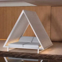 Vondom Gartensofas-Luxury Garden Daybed aus Aluminium und Stoff - Frame Vineyard von