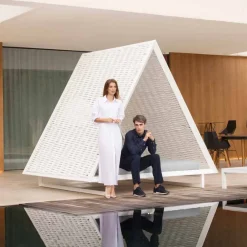 Vondom Gartensofas-Luxury Garden Daybed aus Aluminium und Stoff - Frame Vineyard von