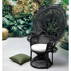 Viadurini in the Garden Sessel Rattan-Luxus Design Garten Sessel für den Außenbereich in Schwarz Rattan - Serafino