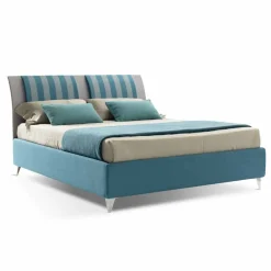 Viadurini Night Design Maßgeschneiderte Möbel|Polsterbetten-Luxus Doppelbett mit Box aus zweifarbigem Stoff Made in Italy - Gagia