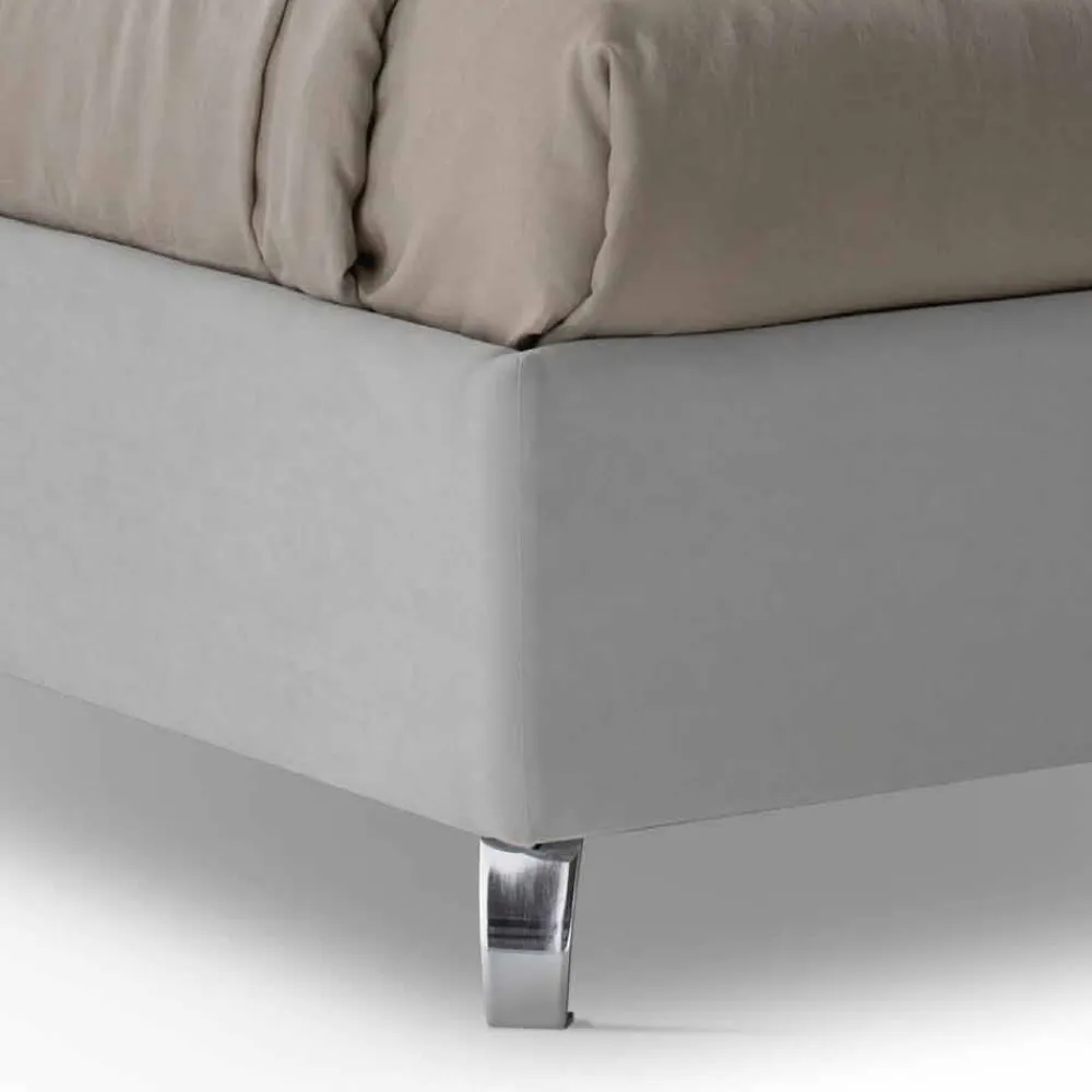 Viadurini Night Design Maßgeschneiderte Möbel|Polsterbetten-Luxus Doppelbett mit Box aus zweifarbigem Stoff Made in Italy - Carmelo