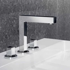 Viadurini Taps Waschbeckenarmaturen-Luxus Drei-Loch-Waschbeckenmischer aus Chrom-Messing - Girino