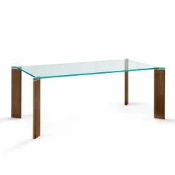 Viadurini Living Esstische Nach Mass|Esstische-Luxus Esstisch Glasplatte und Holzbeine Made in Italy - Kuduro