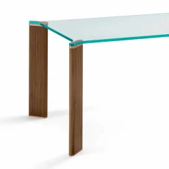 Viadurini Living Esstische Nach Mass|Esstische-Luxus Esstisch Glasplatte und Holzbeine Made in Italy - Kuduro