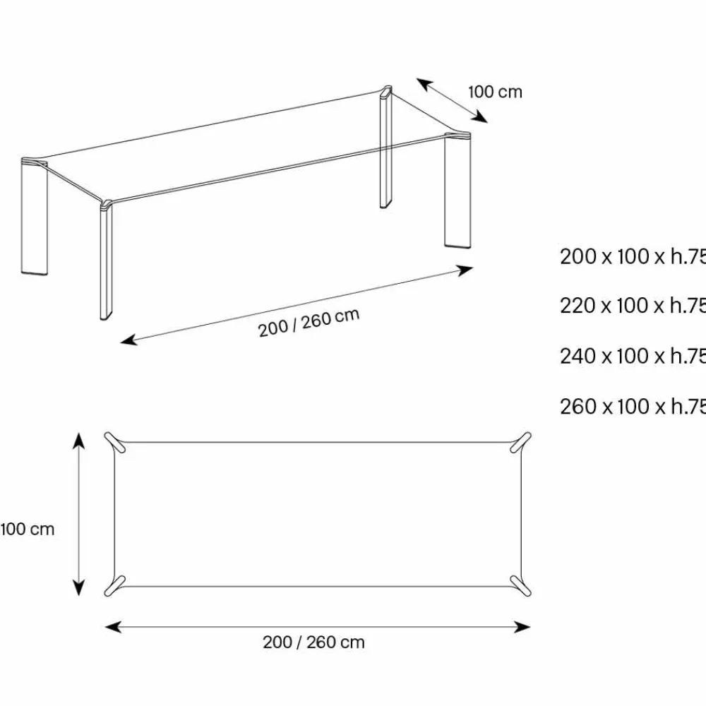 Viadurini Living Esstische Nach Mass|Esstische-Luxus Esstisch Glasplatte und Holzbeine Made in Italy - Kuduro