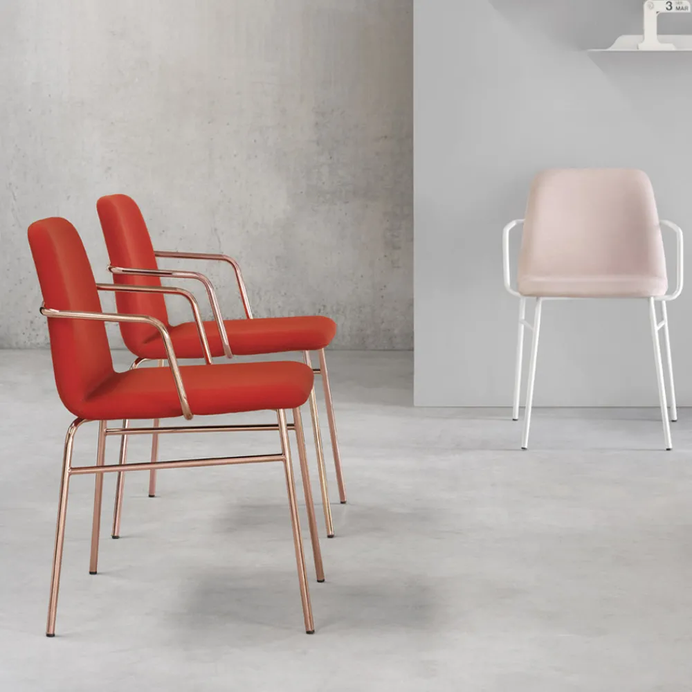 Viadurini Living Moderne Sessel-Luxus farbiger Stoffsessel mit Metallbasis Made in Italy - Molde