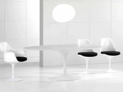 Viadurini Living Esstische Nach Mass|Esstisch Oval-Luxus oval Esstisch, Carrara Marmorplatte, Made in Italy - Nero