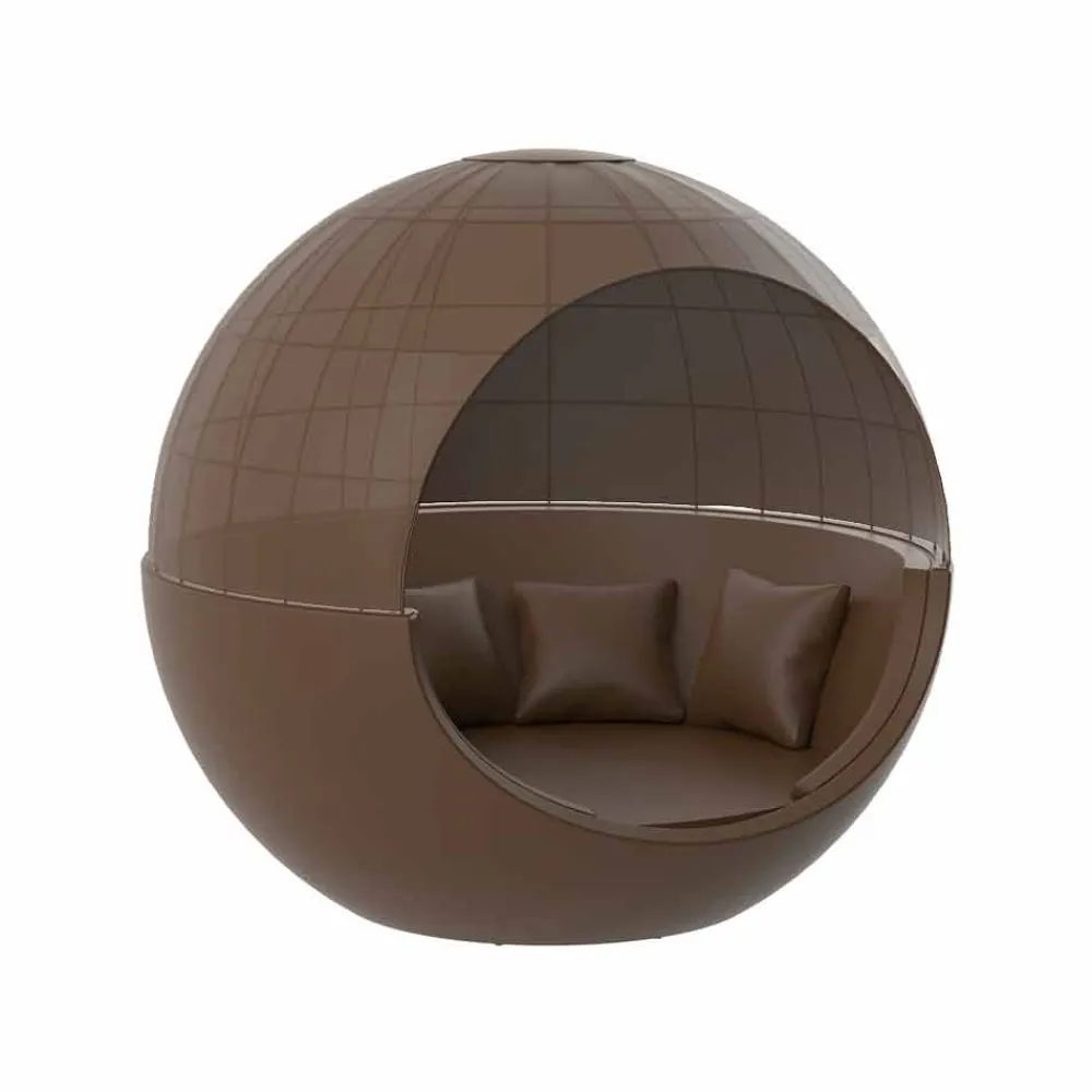 Vondom Gartensofas-Luxus rundes Design Garden Daybed mit Sonnenschirm - Ulm Moon von