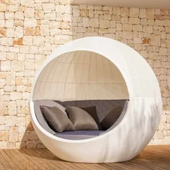 Vondom Gartensofas-Luxus rundes Design Garden Daybed mit Sonnenschirm - Ulm Moon von