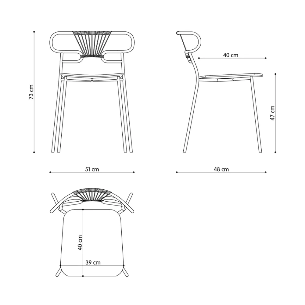 Viadurini Living Moderne Stühle-Luxus stapelbarer Stuhl aus Metall und Polyurethan Made in Italy 2 Stück - Trosa