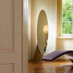 Viadurini Living Standspiegel-Luxus-Bodenspiegel aus Eschenholz und Metall Made in Italy - Cuspide