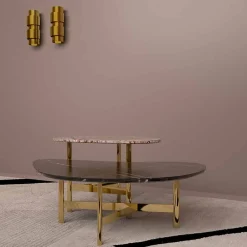 Viadurini Living Couchtische Aus Stein-Luxus-Couchtisch aus schwarzem Marmor oder Waldbraun Made in Italy - Manolo