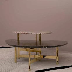 Viadurini Living Couchtische Aus Stein-Luxus-Couchtisch aus schwarzem Marmor oder Waldbraun Made in Italy - Manolo