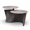Viadurini Living Moderne Couchtische-Luxus-Couchtisch mit 2 runden Tops in Gres Made in Italy - Stockholm