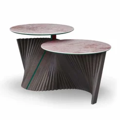 Viadurini Living Moderne Couchtische-Luxus-Couchtisch mit 2 runden Tops in Gres Made in Italy - Stockholm