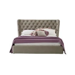 Viadurini Night Design Maßgeschneiderte Möbel|Polsterbetten-Luxus-Doppelbett mit Box und Capitonnè-Kopfteil Made in Italy - Papero