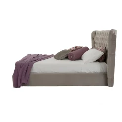 Viadurini Night Design Maßgeschneiderte Möbel|Polsterbetten-Luxus-Doppelbett mit Box und Capitonnè-Kopfteil Made in Italy - Papero