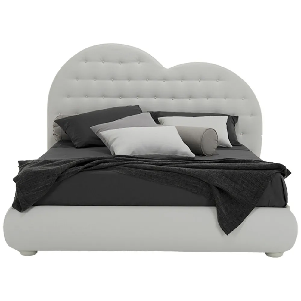 Viadurini Night Design Maßgeschneiderte Möbel|Polsterbetten-Luxus-Doppelbett mit Box und Swarovski Made in Italy - Herz