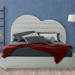 Viadurini Night Design Maßgeschneiderte Möbel|Polsterbetten-Luxus-Doppelbett mit Box und Swarovski Made in Italy - Herz