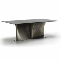 Viadurini Living Esstische-Luxus-Esstisch aus Rauchglas und geölter Esche Made in Italy - Croma