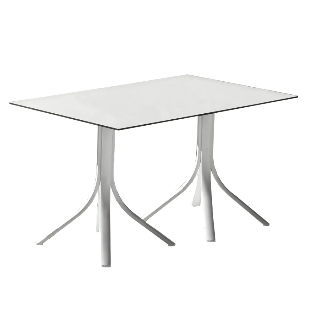 Viadurini in the Garden Gartentische Aus Aluminium-Luxus-Gartentisch aus Aluminium und Weiß Hpl oder Gunmetal - Filomena