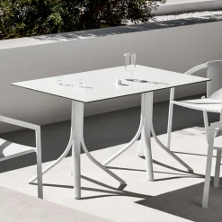 Viadurini in the Garden Gartentische Aus Aluminium-Luxus-Gartentisch aus Aluminium und Weiß Hpl oder Gunmetal - Filomena