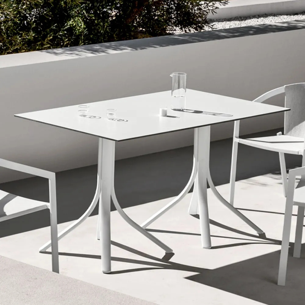 Viadurini in the Garden Gartentische Aus Aluminium-Luxus-Gartentisch aus Aluminium und Weiß Hpl oder Gunmetal - Filomena