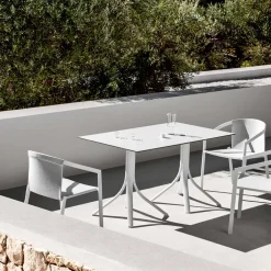 Viadurini in the Garden Gartentische Aus Aluminium-Luxus-Gartentisch aus Aluminium und Weiß Hpl oder Gunmetal - Filomena