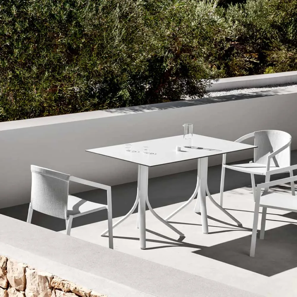Viadurini in the Garden Gartentische Aus Aluminium-Luxus-Gartentisch aus Aluminium und Weiß Hpl oder Gunmetal - Filomena